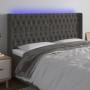 Dunkelgraues Samtkopfteil mit LED 203x16x118/128 cm von vidaXL, Kopf- und Fußteile - Ref: Foro24-3124451, Preis: 155,32 €, Ra...