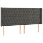 Dunkelgraues Samtkopfteil mit LED 203x16x118/128 cm von vidaXL, Kopf- und Fußteile - Ref: Foro24-3124451, Preis: 155,32 €, Ra...