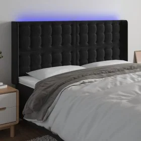 Kopfteil aus schwarzem Samt mit LED 203x16x118/128 cm von vidaXL, Kopf- und Fußteile - Ref: Foro24-3124550, Preis: 134,65 €, ...
