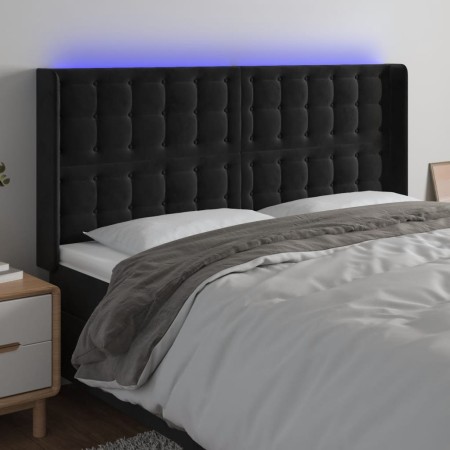 Kopfteil aus schwarzem Samt mit LED 203x16x118/128 cm von vidaXL, Kopf- und Fußteile - Ref: Foro24-3124550, Preis: 127,64 €, ...