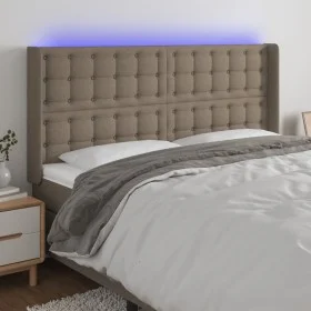 Taupe gray fabric headboard with LED 183x16x118/128 cm by vidaXL, Headboards and footboards - Ref: Foro24-3124500, Price: 157...