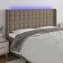 Taupe gray fabric headboard with LED 183x16x118/128 cm by vidaXL, Headboards and footboards - Ref: Foro24-3124500, Price: 157...