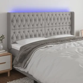 Light gray fabric headboard with LED 203x16x118/128 cm by vidaXL, Headboards and footboards - Ref: Foro24-3124406, Price: 135...