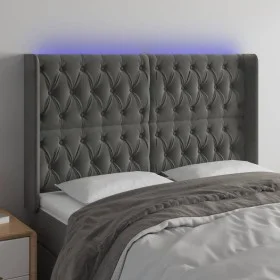 Dark gray velvet headboard with LED 147x16x118/128 cm by vidaXL, Headboards and footboards - Ref: Foro24-3124433, Price: 149,...
