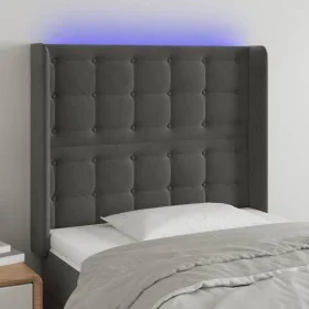 Dunkelgraues Samtkopfteil mit LED 103x16x118/128 cm von vidaXL, Kopf- und Fußteile - Ref: Foro24-3124525, Preis: 73,42 €, Rab...