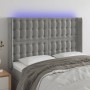 Light gray velvet headboard with LED 147x16x118/128 cm by vidaXL, Headboards and footboards - Ref: Foro24-3124530, Price: 139...