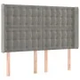 Light gray velvet headboard with LED 147x16x118/128 cm by vidaXL, Headboards and footboards - Ref: Foro24-3124530, Price: 136...