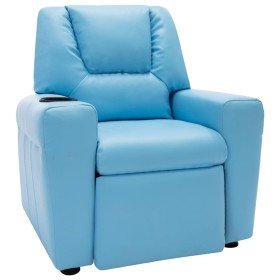 Sillón reclinable para niños cuero sintético azul