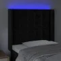 Cabecero con LED de terciopelo negro 93x16x118/128 cm de vidaXL, Cabeceros y pies de cama - Ref: Foro24-3124520, Precio: 88,2...