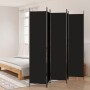 Biombo divisor de 5 paneles de tela negro 250x220 cm de vidaXL, Divisores de ambientes - Ref: Foro24-350205, Precio: 46,28 €,...