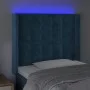 LED-Kopfteil aus dunkelblauem Samt, 93 x 16 x 118/128 cm von vidaXL, Kopf- und Fußteile - Ref: Foro24-3124522, Preis: 89,42 €...