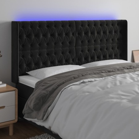 Kopfteil aus schwarzem Samt mit LED 183x16x118/128 cm von vidaXL, Kopf- und Fußteile - Ref: Foro24-3124446, Preis: 182,90 €, ...