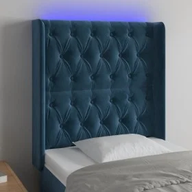 LED-Kopfteil aus dunkelblauem Samt, 83 x 16 x 118/128 cm von vidaXL, Kopf- und Fußteile - Ref: Foro24-3124418, Preis: 95,18 €...