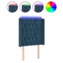 Dark blue velvet LED headboard 83x16x118/128 cm by vidaXL, Headboards and footboards - Ref: Foro24-3124418, Price: 90,21 €, D...