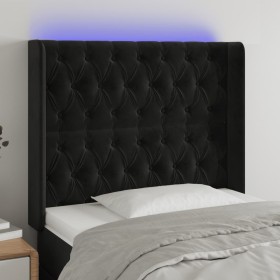 Black velvet headboard with LED 103x16x118/128 cm by vidaXL, Headboards and footboards - Ref: Foro24-3124428, Price: 98,43 €,...