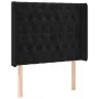 Black velvet headboard with LED 103x16x118/128 cm by vidaXL, Headboards and footboards - Ref: Foro24-3124428, Price: 101,69 €...
