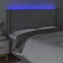Light gray fabric headboard with LED 183x16x118/128 cm by vidaXL, Headboards and footboards - Ref: Foro24-3124398, Price: 127...