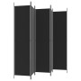 Biombo divisor de 5 paneles de tela negro 250x220 cm de vidaXL, Divisores de ambientes - Ref: Foro24-350205, Precio: 46,28 €,...