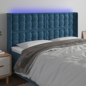 LED-Kopfteil aus dunkelblauem Samt, 203 x 16 x 118/128 cm von vidaXL, Kopf- und Fußteile - Ref: Foro24-3124552, Preis: 157,64...