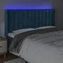 LED-Kopfteil aus dunkelblauem Samt, 203 x 16 x 118/128 cm von vidaXL, Kopf- und Fußteile - Ref: Foro24-3124552, Preis: 153,49...