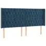 Dark blue velvet LED headboard 183x16x118/128 cm by vidaXL, Headboards and footboards - Ref: Foro24-3124448, Price: 181,42 €,...