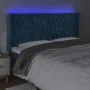 LED-Kopfteil aus dunkelblauem Samt, 183 x 16 x 118/128 cm von vidaXL, Kopf- und Fußteile - Ref: Foro24-3124448, Preis: 181,56...