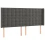 Dark gray velvet headboard with LED 163x16x118/128 cm by vidaXL, Headboards and footboards - Ref: Foro24-3124537, Price: 141,...