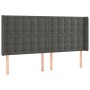 Dunkelgraues Samtkopfteil mit LED 163x16x118/128 cm von vidaXL, Kopf- und Fußteile - Ref: Foro24-3124537, Preis: 145,58 €, Ra...