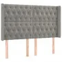 Cabecero con LED de terciopelo gris claro 163x16x118/128 cm de vidaXL, Cabeceros y pies de cama - Ref: Foro24-3124438, Precio...