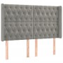 Hellgraues Samtkopfteil mit LED 163x16x118/128 cm von vidaXL, Kopf- und Fußteile - Ref: Foro24-3124438, Preis: 151,99 €, Raba...