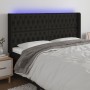 Cabecero con LED de tela negro 203x16x118/128 cm de vidaXL, Cabeceros y pies de cama - Ref: Foro24-3124408, Precio: 163,65 €,...