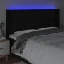 Kopfteil aus schwarzem Stoff mit LED 203x16x118/128 cm von vidaXL, Kopf- und Fußteile - Ref: Foro24-3124408, Preis: 162,38 €,...