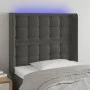 Dark gray velvet headboard with LED 83x16x118/128 cm by vidaXL, Headboards and footboards - Ref: Foro24-3124513, Price: 87,42...