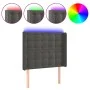 Dark gray velvet headboard with LED 83x16x118/128 cm by vidaXL, Headboards and footboards - Ref: Foro24-3124513, Price: 87,42...