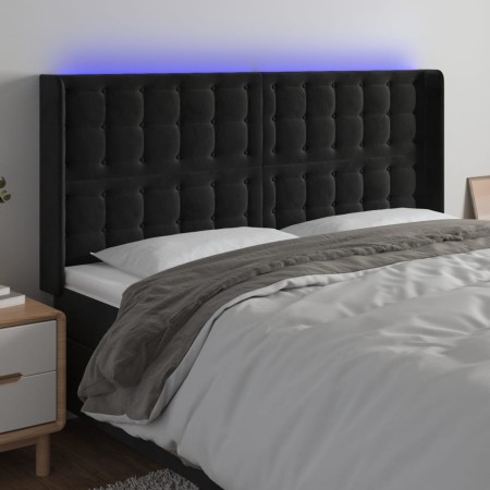 Kopfteil aus schwarzem Samt mit LED 163x16x118/128 cm von vidaXL, Kopf- und Fußteile - Ref: Foro24-3124538, Preis: 117,25 €, ...