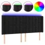 Black velvet headboard with LED 163x16x118/128 cm by vidaXL, Headboards and footboards - Ref: Foro24-3124538, Price: 123,86 €...