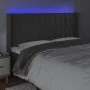 Dunkelgraues Samtkopfteil mit LED 183x16x118/128 cm von vidaXL, Kopf- und Fußteile - Ref: Foro24-3124543, Preis: 123,90 €, Ra...