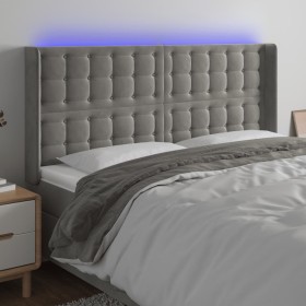 Hellgraues Samtkopfteil mit LED 183x16x118/128 cm von vidaXL, Kopf- und Fußteile - Ref: Foro24-3124542, Preis: 129,62 €, Raba...