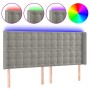 Hellgraues Samtkopfteil mit LED 183x16x118/128 cm von vidaXL, Kopf- und Fußteile - Ref: Foro24-3124542, Preis: 129,62 €, Raba...