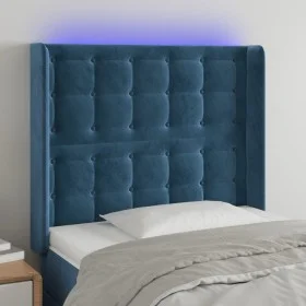 LED-Kopfteil aus dunkelblauem Samt, 103 x 16 x 118/128 cm von vidaXL, Kopf- und Fußteile - Ref: Foro24-3124528, Preis: 97,57 ...