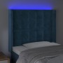 LED-Kopfteil aus dunkelblauem Samt, 103 x 16 x 118/128 cm von vidaXL, Kopf- und Fußteile - Ref: Foro24-3124528, Preis: 96,23 ...