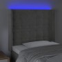 Hellgraues Samtkopfteil mit LED 93x16x118/128 cm von vidaXL, Kopf- und Fußteile - Ref: Foro24-3124518, Preis: 79,28 €, Rabatt: %