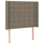 Headboard with LED in taupe gray fabric 93x16x118/128 cm by vidaXL, Headboards and footboards - Ref: Foro24-3124468, Price: 9...