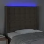 Headboard with LED in taupe gray fabric 93x16x118/128 cm by vidaXL, Headboards and footboards - Ref: Foro24-3124468, Price: 9...