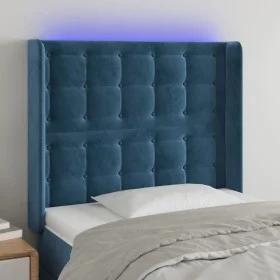 LED-Kopfteil aus dunkelblauem Samt, 83 x 16 x 118/128 cm von vidaXL, Kopf- und Fußteile - Ref: Foro24-3124516, Preis: 93,22 €...