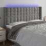 Hellgraues Samtkopfteil mit LED 163x16x118/128 cm von vidaXL, Kopf- und Fußteile - Ref: Foro24-3124536, Preis: 145,21 €, Raba...