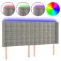 Cabecero con LED de terciopelo gris claro 163x16x118/128 cm de vidaXL, Cabeceros y pies de cama - Ref: Foro24-3124536, Precio...