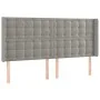Cabecero con LED de terciopelo gris claro 163x16x118/128 cm de vidaXL, Cabeceros y pies de cama - Ref: Foro24-3124536, Precio...