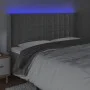 Hellgraues Samtkopfteil mit LED 163x16x118/128 cm von vidaXL, Kopf- und Fußteile - Ref: Foro24-3124536, Preis: 142,70 €, Raba...