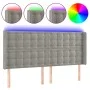 Hellgraues Samtkopfteil mit LED 203x16x118/128 cm von vidaXL, Kopf- und Fußteile - Ref: Foro24-3124548, Preis: 146,80 €, Raba...